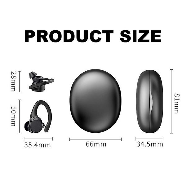 Bluetooth Wireless Earbuds For Sports Noise Cancelling With Mic - Black Carousel 2