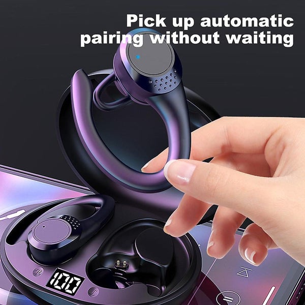 Bluetooth Wireless Earbuds For Sports Noise Cancelling With Mic - Black Carousel 5