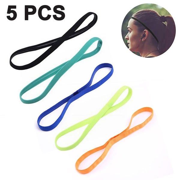 5 Pieces Thick Non-slip Elastic Sport Headbands Carousel 1