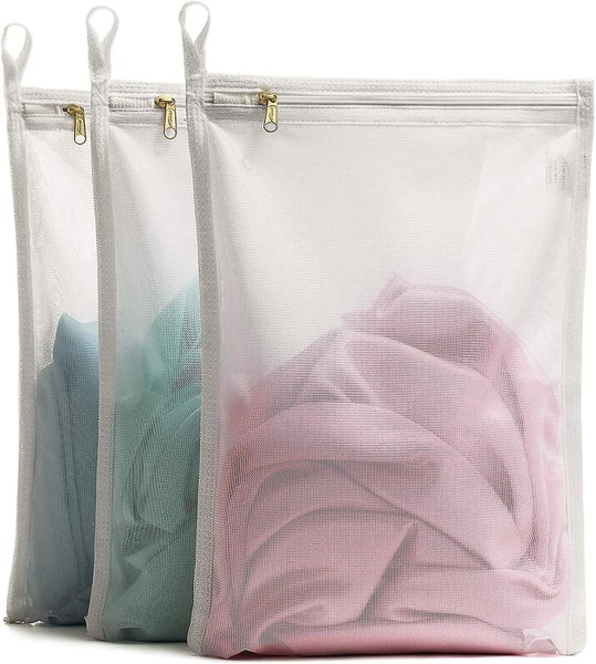 Fine Mesh Laundry Bags For Underwear Lingerie Bra Tights Socks Zipper Closure Carousel 1