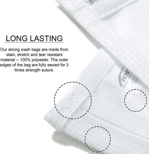 Fine Mesh Laundry Bags For Underwear Lingerie Bra Tights Socks Zipper Closure Carousel 5