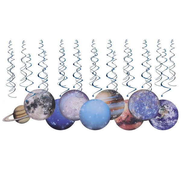 30pcs Space Themed Spiral Planets Decor Hanging Swirl Set Party Supplies For G Carousel 4