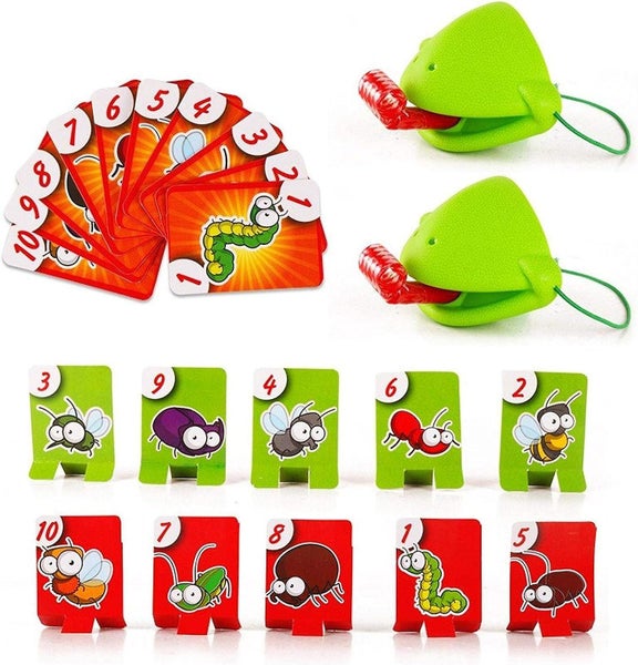Multiplayer Board Game: Greedy Chameleon Fun Tongue Ejection Card Toy Carousel 1