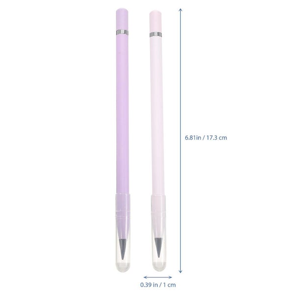 2pcs Metal Inkless Pen Metallic Pencil Forever Pencil Inkless Erasable Pencil Carousel 2