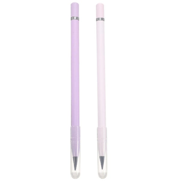 2pcs Metal Inkless Pen Metallic Pencil Forever Pencil Inkless Erasable Pencil Carousel 3
