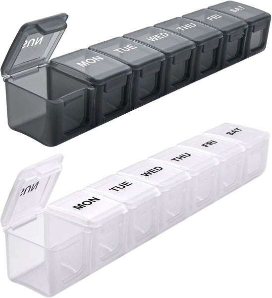 Extra Large Weekly Pill Organizer 2 Pcs Daily Pill Cases For Pills/vitamins/su Carousel 1
