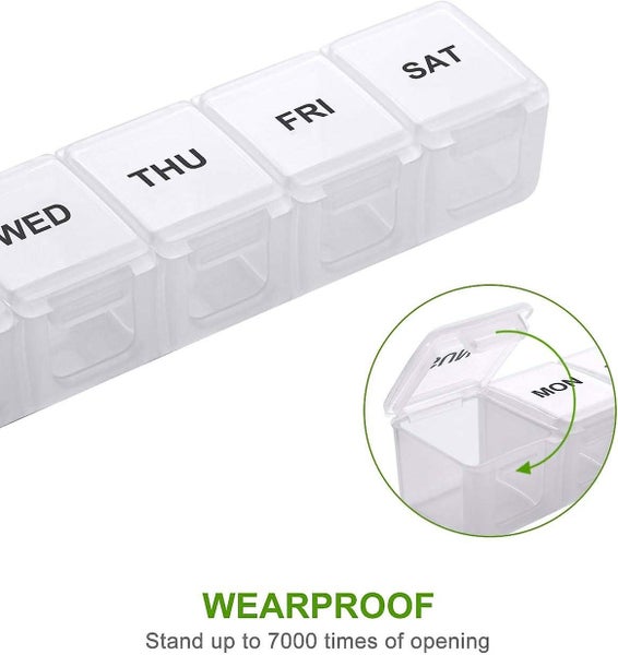 Extra Large Weekly Pill Organizer 2 Pcs Daily Pill Cases For Pills/vitamins/su Carousel 5