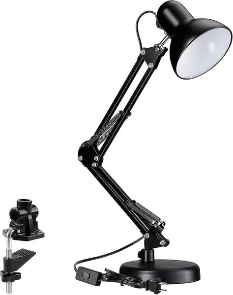 Adjustable Table Lamp With Clamp Metal Swing Arm Desk Lamp For Bedroom Study H Carousel 1