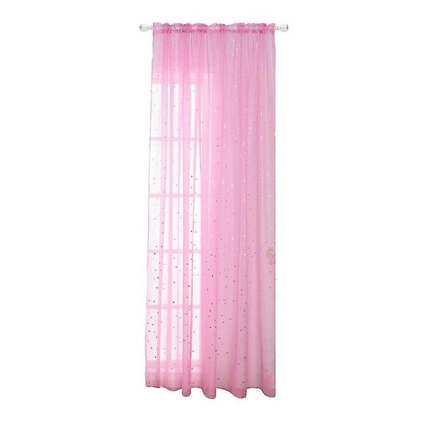 Home Fashion Sheer Curtains Grommets Romantic Silver Star Foil Window Treatmen Carousel 1