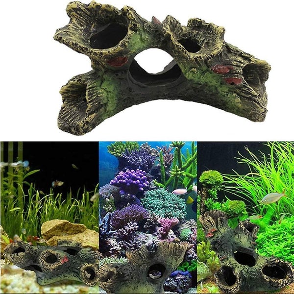 2 Pcs Driftwood Resin Crafts Aquarium Fish Ornaments Carousel 2