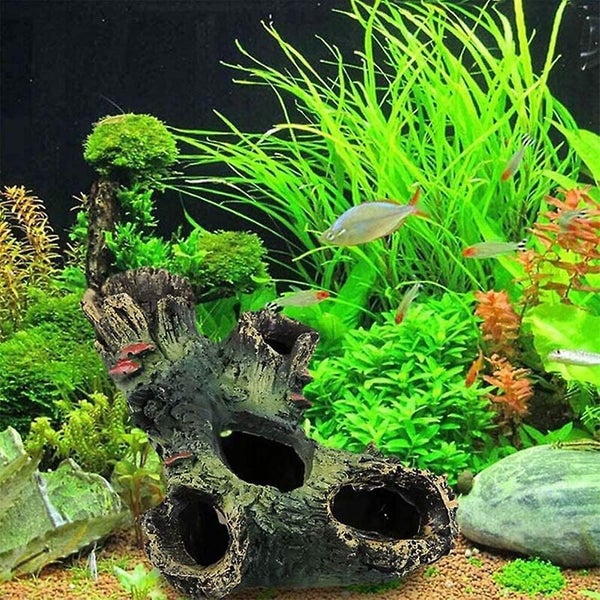 2 Pcs Driftwood Resin Crafts Aquarium Fish Ornaments Carousel 3
