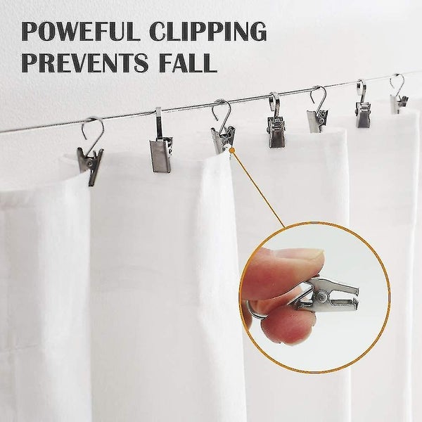 30 Pcs Stainless Steel Small Curtain Clips With Hook Heavy-duty Hanging Clamps Carousel 5