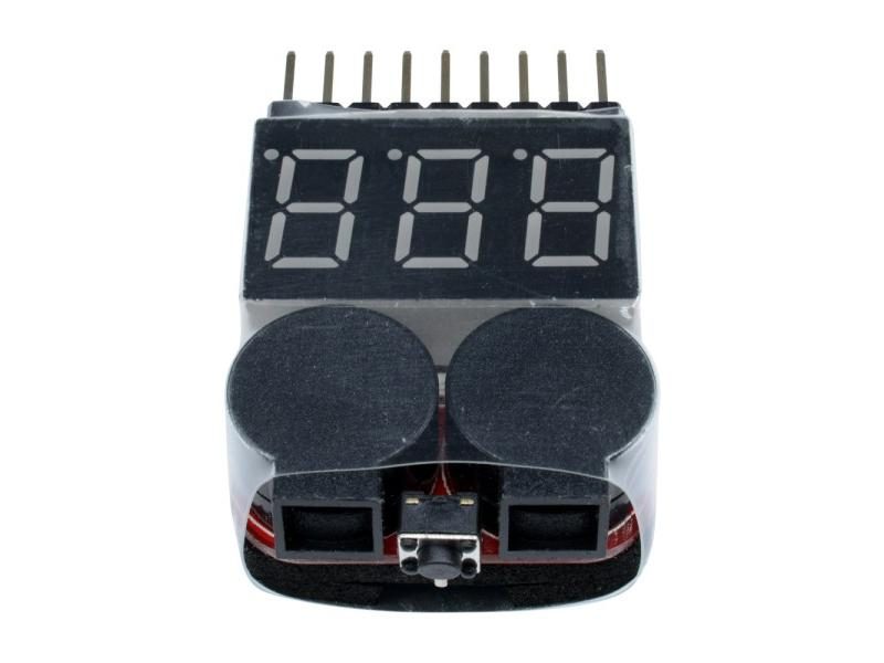 Digital 2 IN1 Low Buzzer Alarm 1S-8S Battery Voltage Meter For RC Helicopter Carousel 1