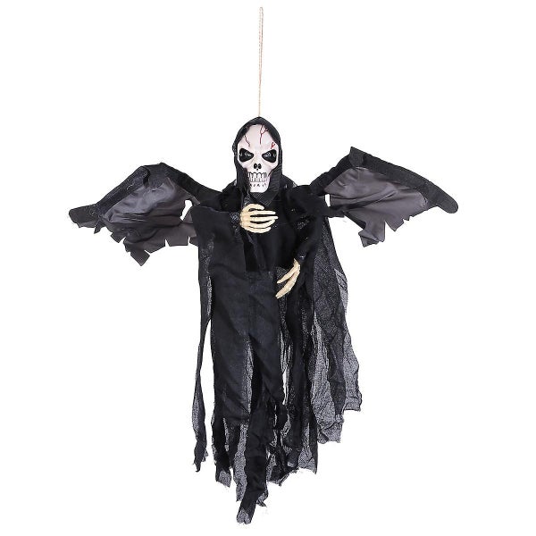 Hanging Ghost Voice-activated Glowing Skull Horror Haunted House Props black Carousel 1