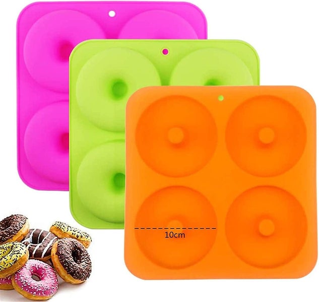 3pcs 4inches Donut Baking Pan Full Size Non Stick Silicone Molds Donut Trays D Carousel 1