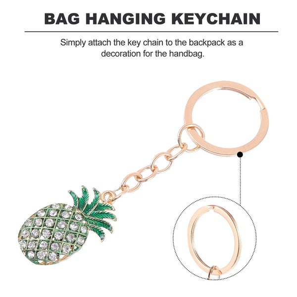 4pcs Shiny Pineapple Key Chains Bag Keys Hanging Pendant Decorative Keychain Carousel 1