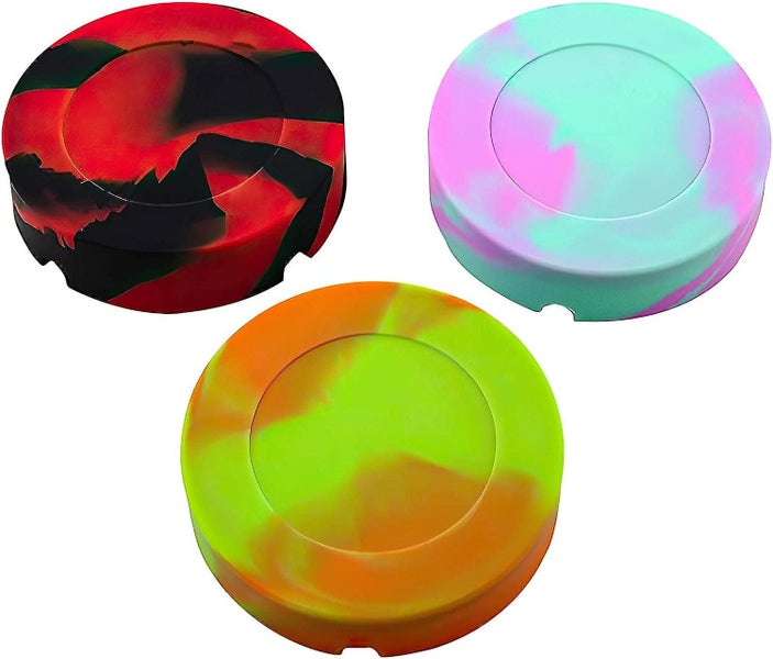 Silicone Ashtray 3 Pack Rubber High Temperature Heat Resistant Round Design Ci Carousel 2