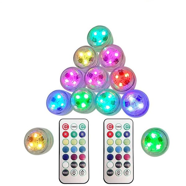 10-pack Dive Led Lights Multicolor With Remote Control Ideal For Aquariums Pool Carousel 2