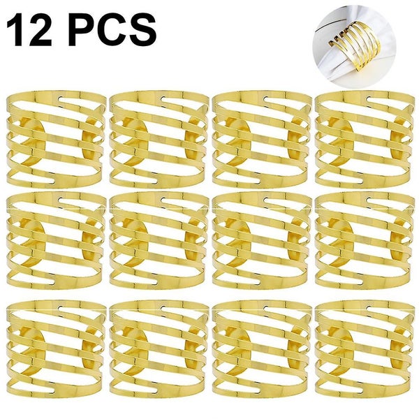 12 Pcs Napkin Rings Elegant Napkin Rings Buckles With Unique Pattern Swivel Hol Carousel 1