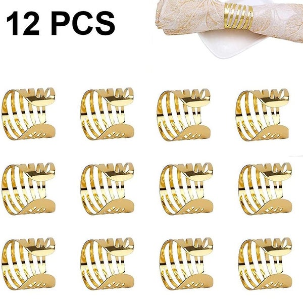 12 Pcs Napkin Rings Elegant Napkin Rings Buckles With Unique Pattern Swivel Hol Carousel 2