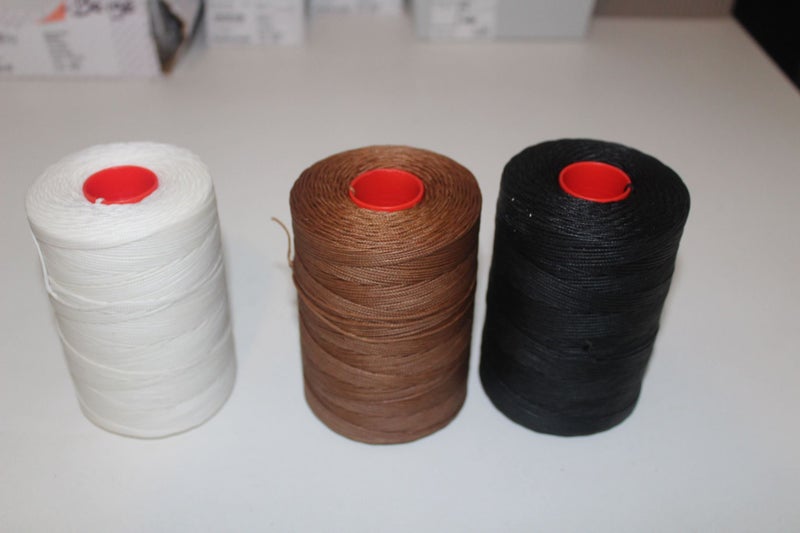 BRAIDED WAXED THREAD... 1.2 MM WHITE , BLACK OR BROWN 400M Carousel 1