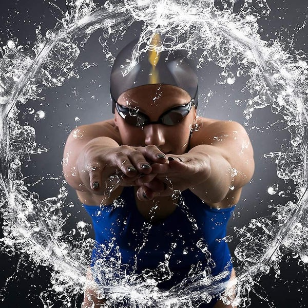 Silicone Swim Caps Durable Comfortable Adult Swimming Cap Elastomeric For Wome Carousel 5