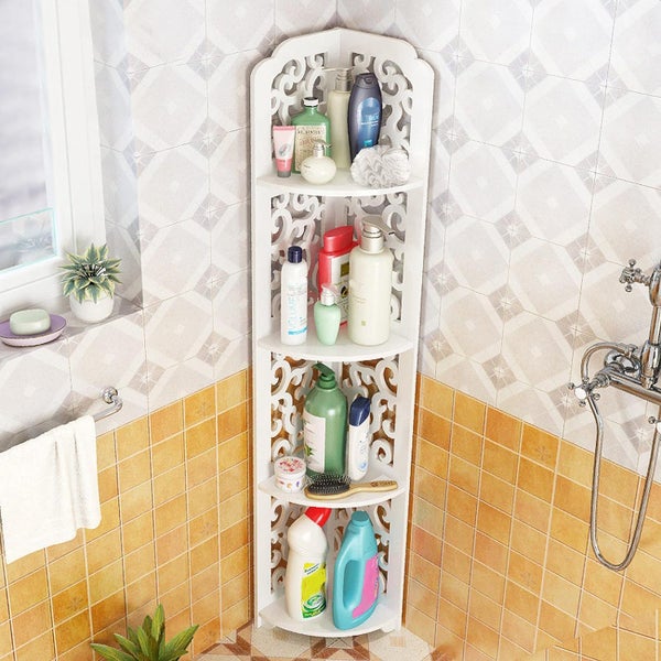 Bathroom Organizer Shelf Corner Shelves Storage Rack Waterproof Carousel 2