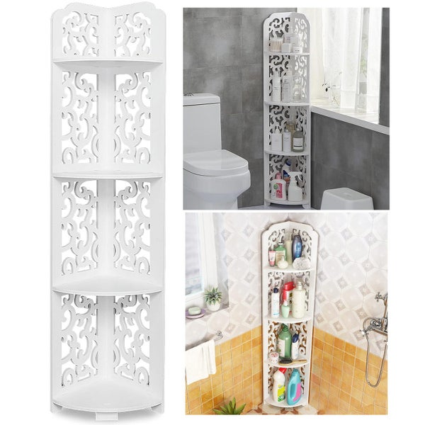 Bathroom Organizer Shelf Corner Shelves Storage Rack Waterproof Carousel 1