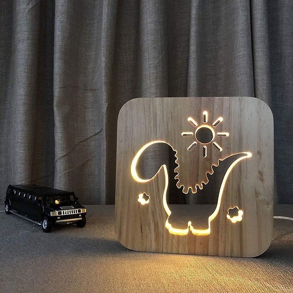 3d Desk Lamp Usb Power Light Led Night Light Dog Paw Wooden Table Lamp Carousel 1