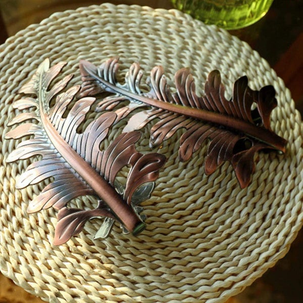Large Vintage Leaf Design Curtain Holdbacksu Shape Metal Curtain Tieback Drape Carousel 1