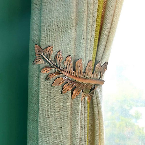 Large Vintage Leaf Design Curtain Holdbacksu Shape Metal Curtain Tieback Drape Carousel 4