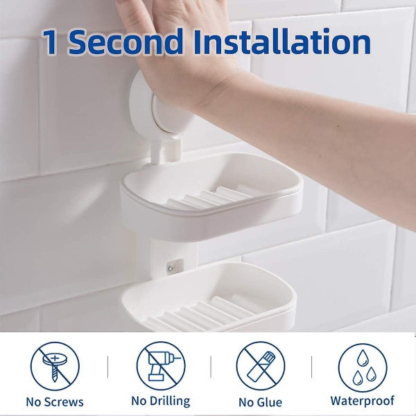 Double Layer Soap Dish Wall Mounted Shower Soap Holder For Bathroom Carousel 2