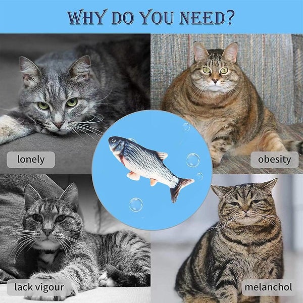 Lifelike Fish Toys Swing Fish Kitten Toys Interactive Cat Toys Carousel 5