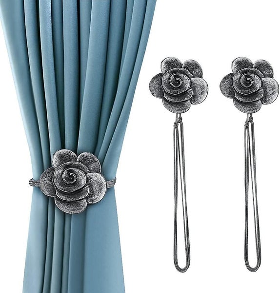 Resin Flower Curtain Tiebacks Magnetic Window Decorative Holders Carousel 1