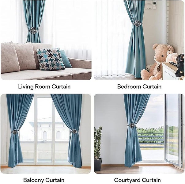 Resin Flower Curtain Tiebacks Magnetic Window Decorative Holders Carousel 5