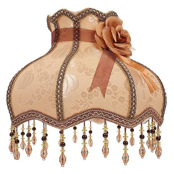1pc European Vintage High-end Cloth Art Bead Lace Lampshade For Light Decor Carousel 1