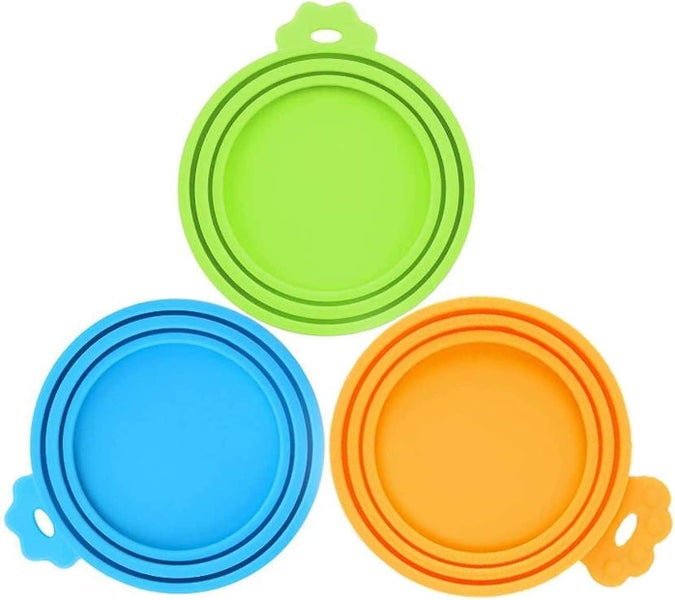 3 Pack Pet Food Can Covers Lids Universal Bpa Free & Dishwasher Safe/silicone Carousel 1