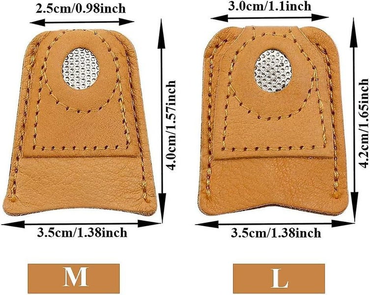 4 Pieces Thimble Finger Protector Coin Leather Thimble Finger Protector For Se Carousel 2