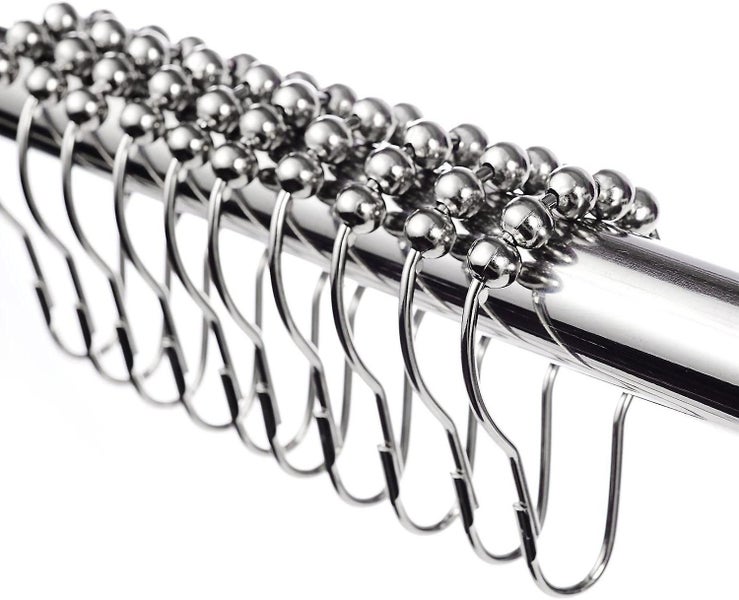 12 Pieces Shower Curtain Hooks Shower Curtain Rings Stainless Steel For Shower Carousel 2