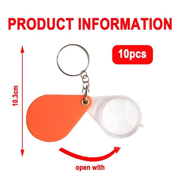 10pcs Mini Keychain Pocket Magnifier Portable Foldable Magnifying Glass For Re Carousel 2