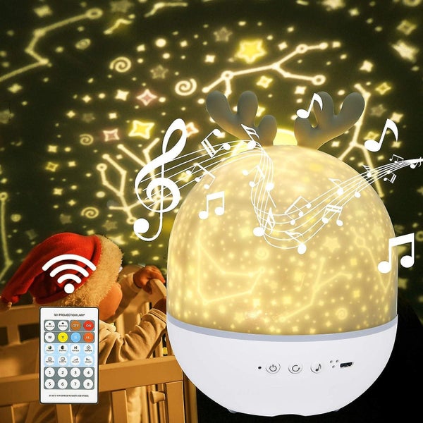 360 Rotatable Led Music Night Light Starry Sky Projector With 6 Projection Fil Carousel 2