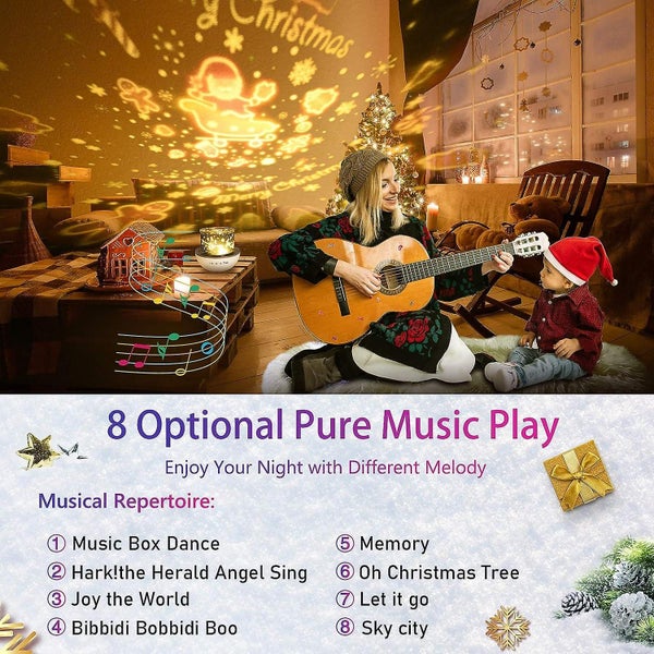 360 Rotatable Led Music Night Light Starry Sky Projector With 6 Projection Fil Carousel 5