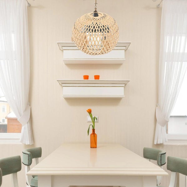 Rustic Light Fixtures Ceiling Teahouse Lamp Shade Rattan Lamp Cover Woven Lamp Carousel 2