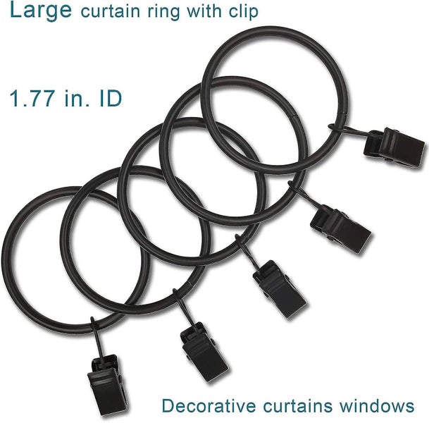 Metal Curtain Rings With Clips Decorative Drapery For Curtain Panels Vintage B Carousel 2