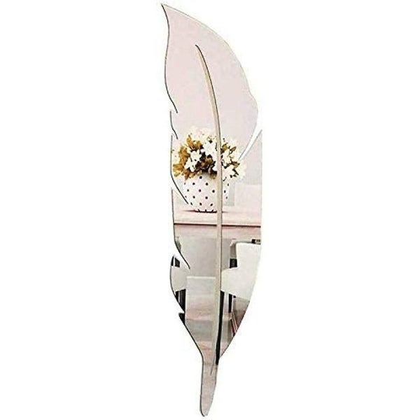 Feather Wall Mirror 3d Acrylic Mirror Feather Wall Stickers Modern Home Decor Carousel 1