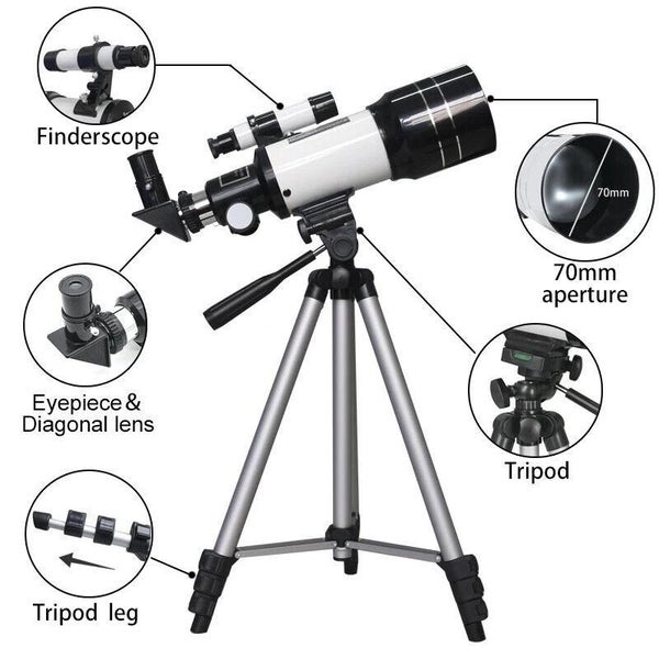 Astronomical Telescope High Tripod Lunar Mirror HD Viewing Refractor Telescopes Carousel 2