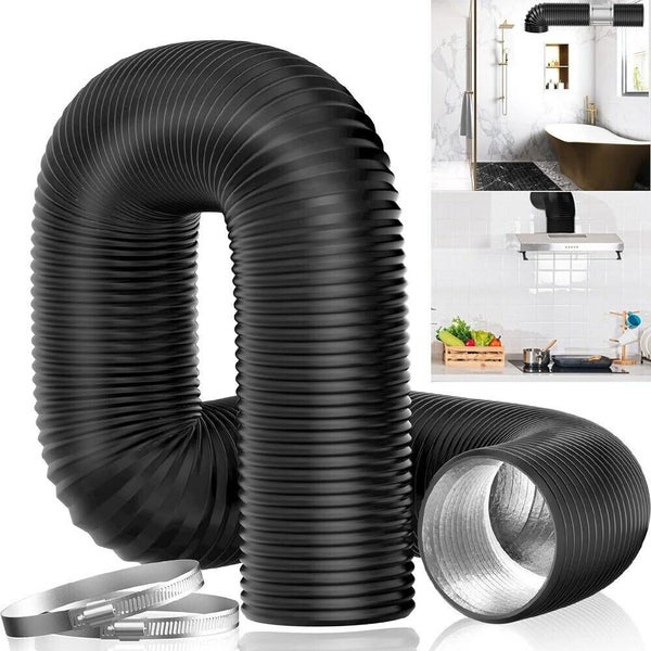 Flexible Air Duct Chimney Dryer Vent Duct Air Exhaust Aluminum Foil Ducting 4" Carousel 2