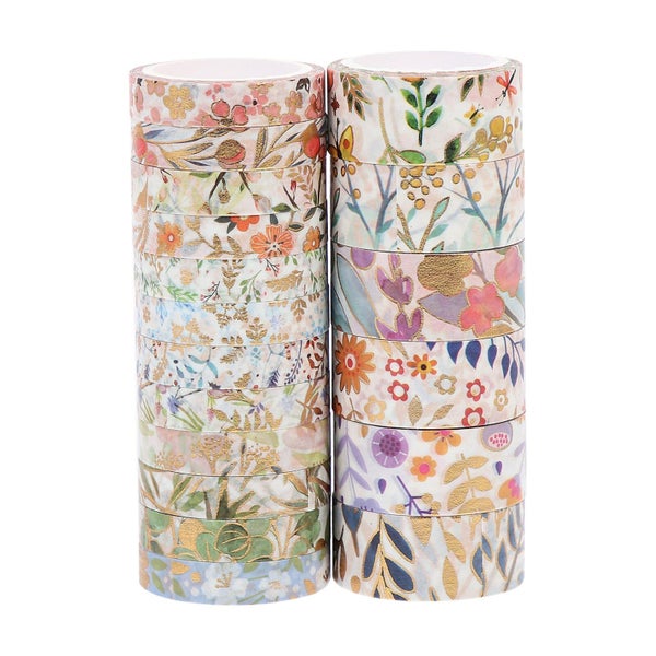 18 Rolls Japanese Accessories Washi Tape Crafts Japanese Washi Tape Floral Was Carousel 1