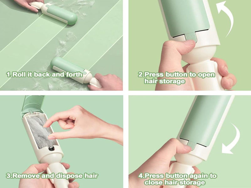Pet Hair Remover Roller Self Cleaning Hair Remover White Carousel 5