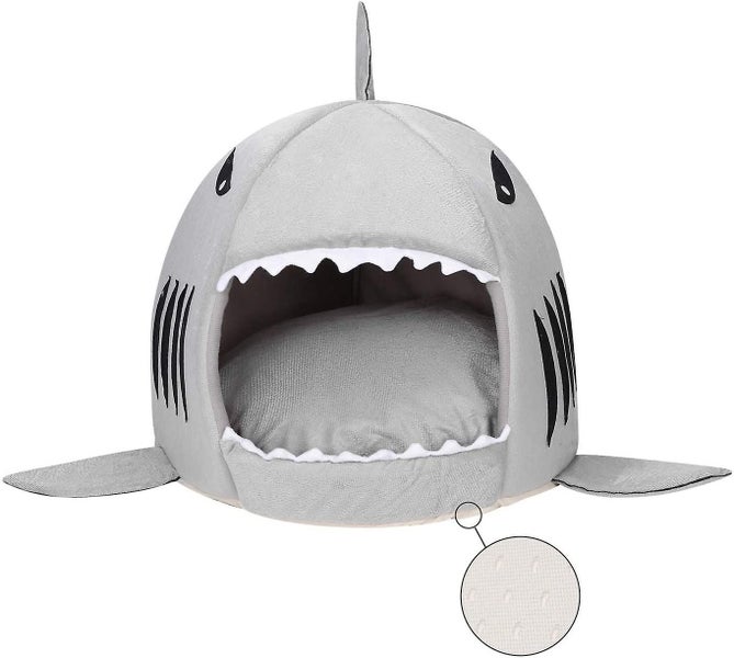 Cozy Nest Cat Cave Bed With Shark Pet Basket - Warm Indoor Sleeping Bag For Sma Carousel 2